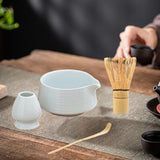 Maxbell Matcha Tea Set Japanese Handmade for Tea Lovers Tea Bowl Matcha Utensils Set White