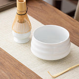 Maxbell Matcha Tea Set Japanese Handmade for Tea Lovers Tea Bowl Matcha Utensils Set White
