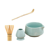 Maxbell Matcha Tea Set Japanese Handmade for Tea Lovers Tea Bowl Matcha Utensils Set Cyan