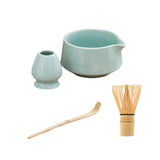 Maxbell Matcha Tea Set Japanese Handmade for Tea Lovers Tea Bowl Matcha Utensils Set Cyan