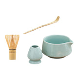 Maxbell Matcha Tea Set Japanese Handmade for Tea Lovers Tea Bowl Matcha Utensils Set Cyan
