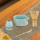 Maxbell Matcha Tea Set Japanese Handmade for Tea Lovers Tea Bowl Matcha Utensils Set Cyan