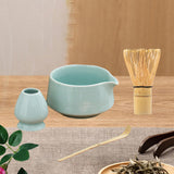 Maxbell Matcha Tea Set Japanese Handmade for Tea Lovers Tea Bowl Matcha Utensils Set Cyan