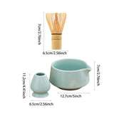 Maxbell Matcha Tea Set Japanese Handmade for Tea Lovers Tea Bowl Matcha Utensils Set Cyan