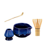 Maxbell Matcha Tea Set Japanese Handmade for Tea Lovers Tea Bowl Matcha Utensils Set Blue