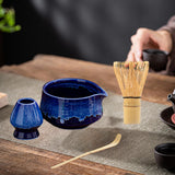 Maxbell Matcha Tea Set Japanese Handmade for Tea Lovers Tea Bowl Matcha Utensils Set Blue