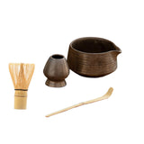 Maxbell Matcha Tea Set Japanese Handmade for Tea Lovers Tea Bowl Matcha Utensils Set Brown