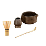Maxbell Matcha Tea Set Japanese Handmade for Tea Lovers Tea Bowl Matcha Utensils Set Brown