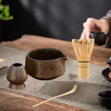Maxbell Matcha Tea Set Japanese Handmade for Tea Lovers Tea Bowl Matcha Utensils Set Brown