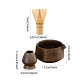 Maxbell Matcha Tea Set Japanese Handmade for Tea Lovers Tea Bowl Matcha Utensils Set Brown