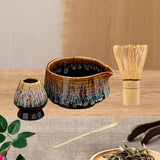 Maxbell Matcha Tea Set Japanese Handmade for Tea Lovers Tea Bowl Matcha Utensils Set Golden