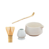 Maxbell Matcha Tea Set Japanese Handmade for Tea Lovers Tea Bowl Matcha Utensils Set Lunar White