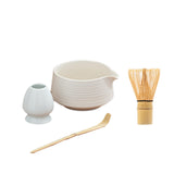 Maxbell Matcha Tea Set Japanese Handmade for Tea Lovers Tea Bowl Matcha Utensils Set Lunar White