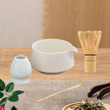 Maxbell Matcha Tea Set Japanese Handmade for Tea Lovers Tea Bowl Matcha Utensils Set Lunar White
