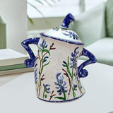 Maxbell Attitude Canister Sassy Teapot with Attitude for Living Room Wedding Kitchen Deep Blue