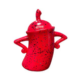 Maxbell Attitude Canister Sassy Teapot with Attitude for Living Room Wedding Kitchen Red