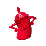 Maxbell Attitude Canister Sassy Teapot with Attitude for Living Room Wedding Kitchen Red