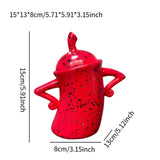 Maxbell Attitude Canister Sassy Teapot with Attitude for Living Room Wedding Kitchen Red
