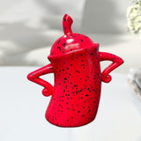 Maxbell Attitude Canister Sassy Teapot with Attitude for Living Room Wedding Kitchen Red