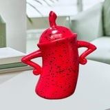Maxbell Attitude Canister Sassy Teapot with Attitude for Living Room Wedding Kitchen Red