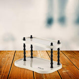 Maxbell Counter Organizer Stand Makeup Organizer Countertop for Bathroom Living Room Rectangle 2Tire 25cm