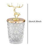 Maxbell Candy Jar with Lid Gift Deer Decorative Jar Organizer for Office Vanity Home