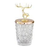 Maxbell Candy Jar with Lid Gift Deer Decorative Jar Organizer for Office Vanity Home