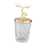 Maxbell Candy Jar with Lid Gift Deer Decorative Jar Organizer for Office Vanity Home