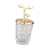 Maxbell Candy Jar with Lid Gift Deer Decorative Jar Organizer for Office Vanity Home