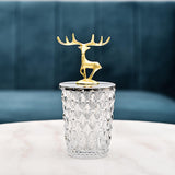 Maxbell Candy Jar with Lid Gift Deer Decorative Jar Organizer for Office Vanity Home