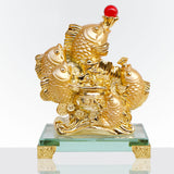 Maxbell Fish Sculpture Feng Shui Ornament Decorative Resin for Office Tabletop Hotel