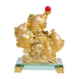 Maxbell Fish Sculpture Feng Shui Ornament Decorative Resin for Office Tabletop Hotel
