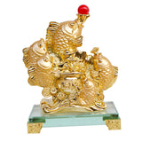 Maxbell Fish Sculpture Feng Shui Ornament Decorative Resin for Office Tabletop Hotel