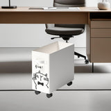 Maxbell Under Desk Utility Cart Mobile Rolling Cart for Kitchen Bedroom Dining Room White