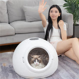 Maxbell Cat Dryer Box Adjustable Wind Speeds Pet Hair Dryer for Kitty Kitten Rabbits Round