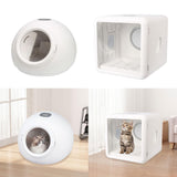 Maxbell Cat Dryer Box Adjustable Wind Speeds Pet Hair Dryer for Kitty Kitten Rabbits Round