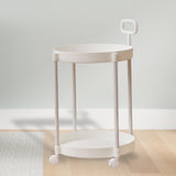 Maxbell Side Table with Wheels Practical Sofa Table Multipurpose Simple Utility Cart White