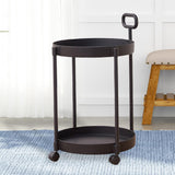 Maxbell Side Table with Wheels Practical Sofa Table Multipurpose Simple Utility Cart Black