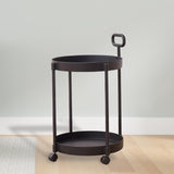 Maxbell Side Table with Wheels Practical Sofa Table Multipurpose Simple Utility Cart Black