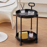 Maxbell Side Table with Wheels Practical Sofa Table Multipurpose Simple Utility Cart Black