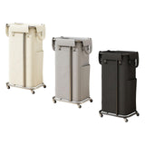Maxbell Rolling Laundry Basket Cart Laundry Hamper for Apartment Living Room Bedroom Silver Frame Beige