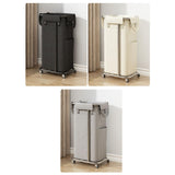 Maxbell Rolling Laundry Basket Cart Laundry Hamper for Apartment Living Room Bedroom Silver Frame Beige
