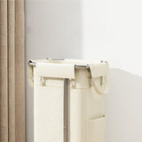 Maxbell Rolling Laundry Basket Cart Laundry Hamper for Apartment Living Room Bedroom Silver Frame Beige