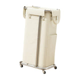 Maxbell Rolling Laundry Basket Cart Laundry Hamper for Apartment Living Room Bedroom Silver Frame Beige