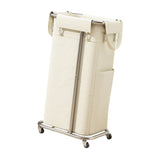 Maxbell Rolling Laundry Basket Cart Laundry Hamper for Apartment Living Room Bedroom Silver Frame Beige