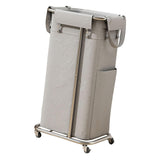 Maxbell Rolling Laundry Basket Cart Laundry Hamper for Apartment Living Room Bedroom Silver Frame Gray