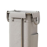 Maxbell Rolling Laundry Basket Cart Laundry Hamper for Apartment Living Room Bedroom Silver Frame Gray