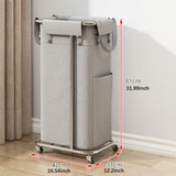 Maxbell Rolling Laundry Basket Cart Laundry Hamper for Apartment Living Room Bedroom Silver Frame Gray