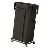 Maxbell Rolling Laundry Basket Cart Laundry Hamper for Apartment Living Room Bedroom Black Frame Black