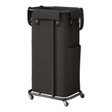 Maxbell Rolling Laundry Basket Cart Laundry Hamper for Apartment Living Room Bedroom Black Frame Black
